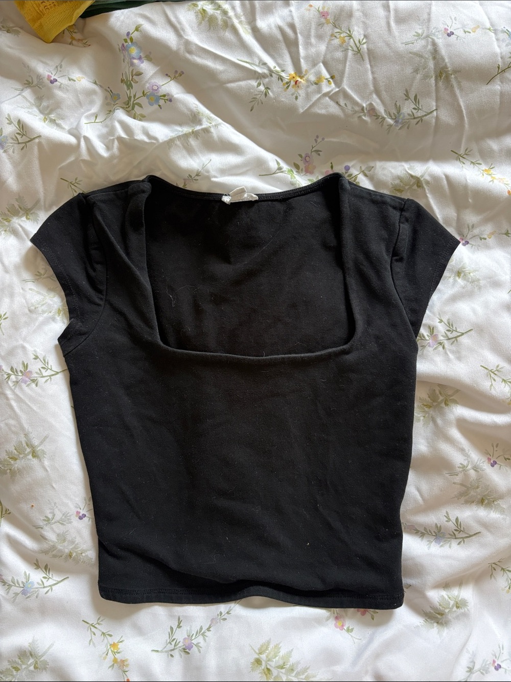 Garage Black Square Neck Crop Top